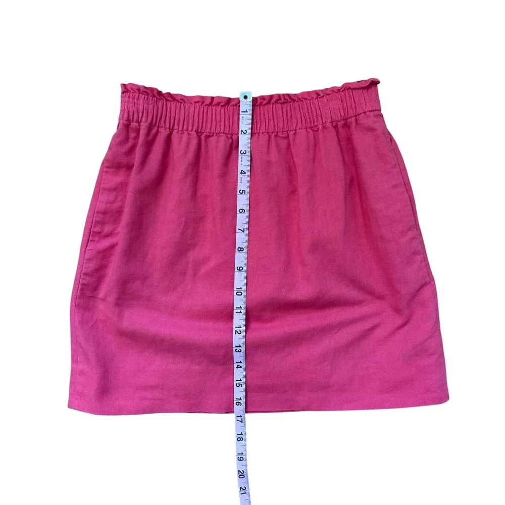 J.Crew Coral Pink Linen Cotton Paperbag Waist Mini Skirt 41575 Womens‎ 2